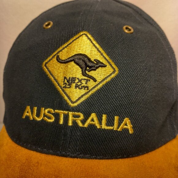 Australia Kangaroo Crossing Cap Hat Blue Soft Canvas Suede Brim Aussie Outback - Picture 3 of 13